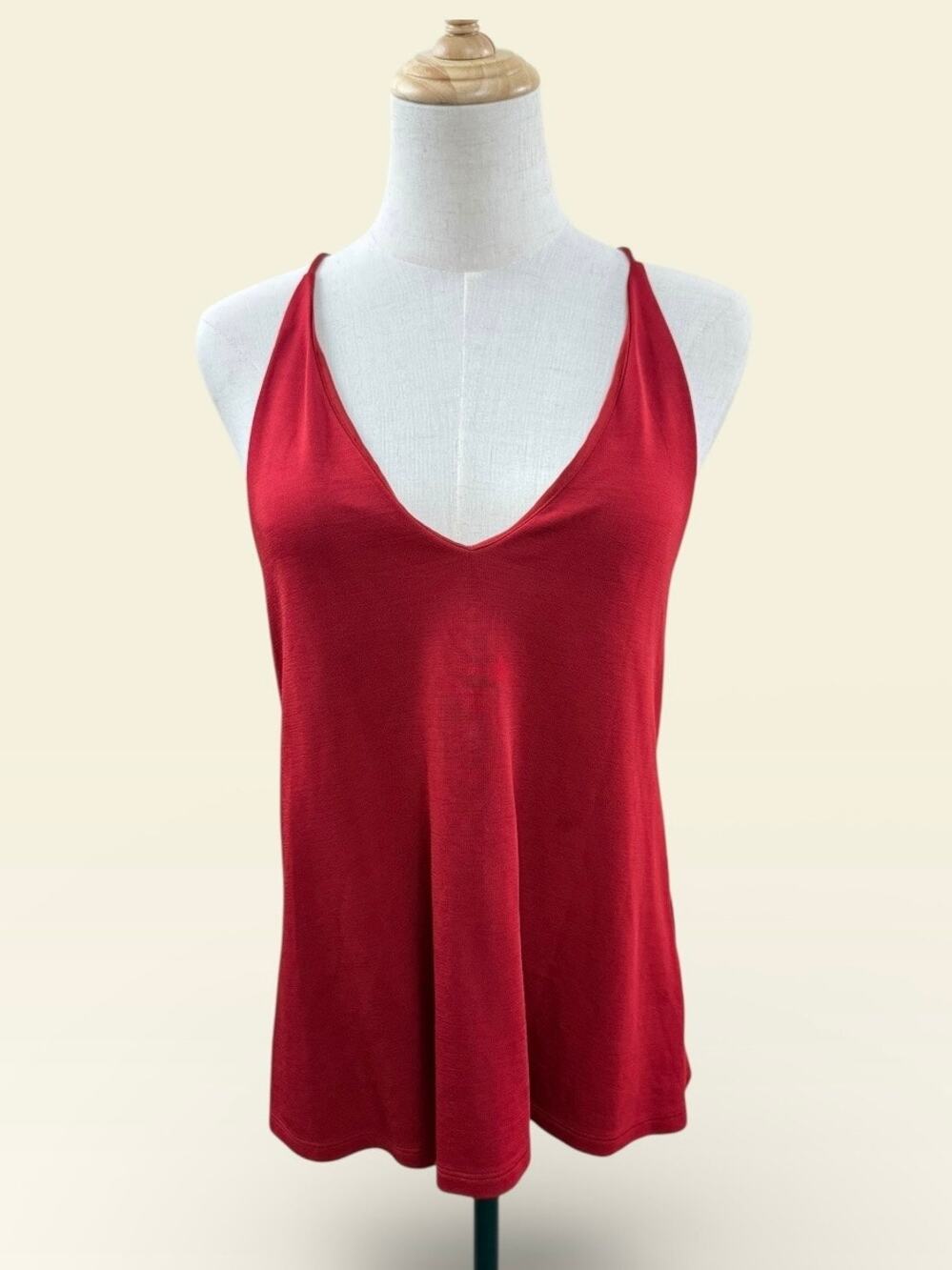 H&M Brick Red Razor Back Tank, Size Small